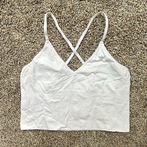 Crown Standard V-Neck White Crop Top - Picture 1 of 6